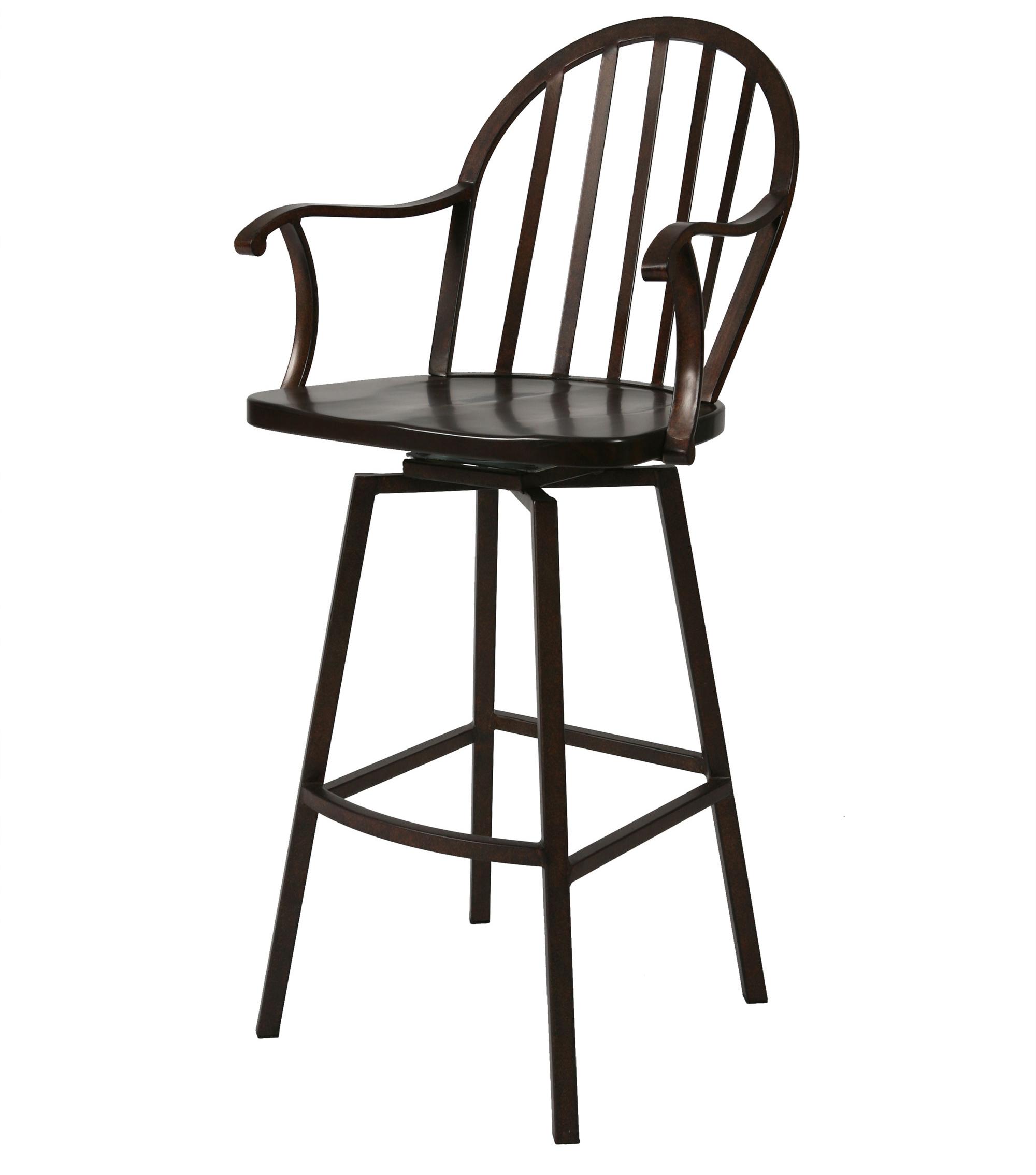 Pastel Minson Iron Barstools Windsor 30" Swivel Barstool with Arms